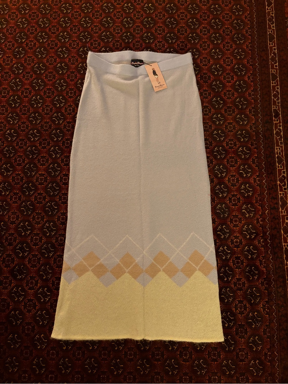 Women's Mohair Argyle Maxi Skirt Mohair Blend